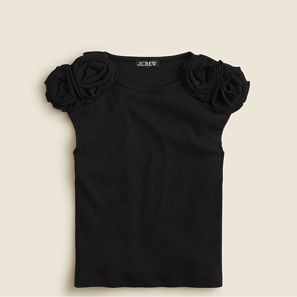 NWT J.Crew Vintage Rib Rosette TShirt